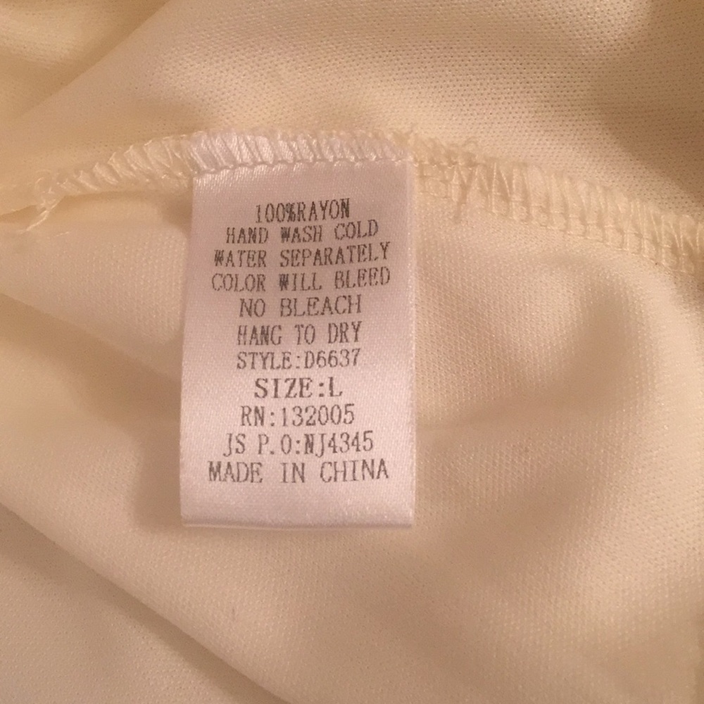 NWT Entro Cream Crochet & Swiss Dot Dress Size L - Picture 7 of 7